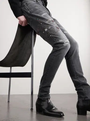 AMIRI Hollywood Skinny-Fit Embellished Jeans - Men | Thumbnail 5 AMIRI Hollywood Skinny-Fit Embellished Jeans - Men | Thumbnail 5