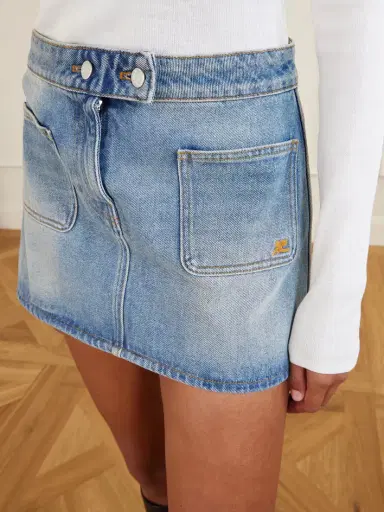 Courrèges Embroidered Denim Mini Skirt | Thumbnail 5 Courrèges Embroidered Denim Mini Skirt | Thumbnail 5
