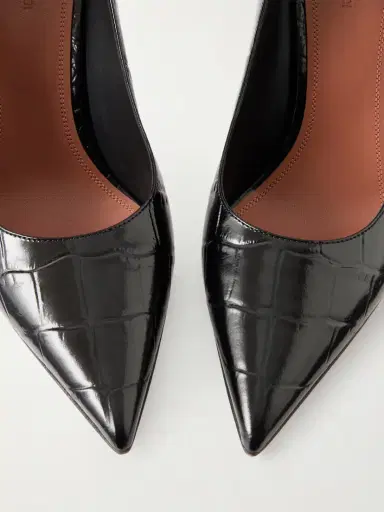 Amina Muaddi Ami Croc-effect Leather Pumps | Thumbnail 5 Amina Muaddi Ami Croc-effect Leather Pumps | Thumbnail 5