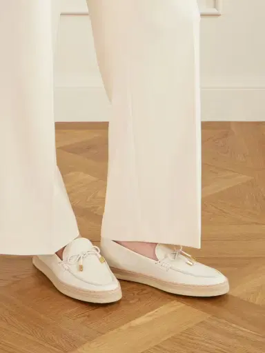 Tod's Gomma Raffia-trimmed Bow-detailed Suede Loafers | Thumbnail 2 Tod's Gomma Raffia-trimmed Bow-detailed Suede Loafers | Thumbnail 2