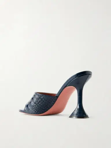 Amina Muaddi Lupita Croc-effect Leather Mules | Thumbnail 3 Amina Muaddi Lupita Croc-effect Leather Mules | Thumbnail 3