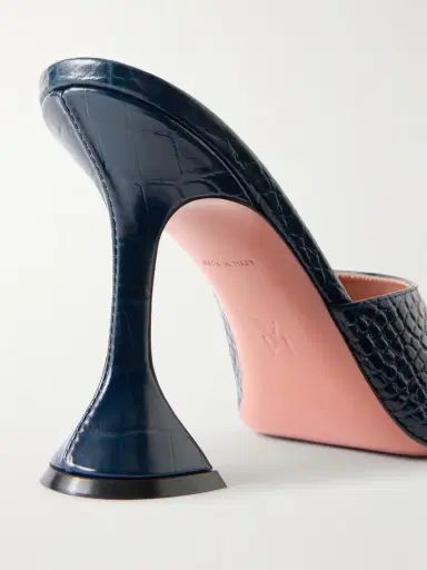 Amina Muaddi Lupita Croc-effect Leather Mules | Thumbnail 5 Amina Muaddi Lupita Croc-effect Leather Mules | Thumbnail 5