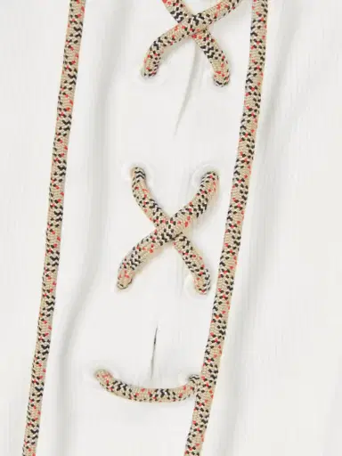 Burberry Lace-up Embroidered Ribbed Stretch-cotton Jersey Tank | Thumbnail 5 Burberry Lace-up Embroidered Ribbed Stretch-cotton Jersey Tank | Thumbnail 5