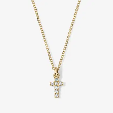 Stephanie Gottlieb Mini Token Pave Cross Necklace | Thumbnail 1 Stephanie Gottlieb Mini Token Pave Cross Necklace | Thumbnail 1