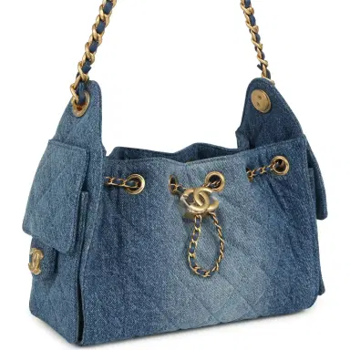 Chanel Chanel Mini 25 Hobo Bag Blue Washed Denim Antique Gold Hardware | Thumbnail 2 Chanel Chanel Mini 25 Hobo Bag Blue Washed Denim Antique Gold Hardware | Thumbnail 2