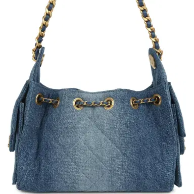 Chanel Chanel Mini 25 Hobo Bag Blue Washed Denim Antique Gold Hardware | Thumbnail 4 Chanel Chanel Mini 25 Hobo Bag Blue Washed Denim Antique Gold Hardware | Thumbnail 4