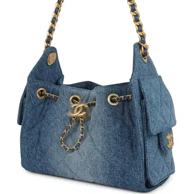 Chanel Chanel Mini 25 Hobo Bag Blue Washed Denim Antique Gold Hardware | Thumbnail 5 Chanel Chanel Mini 25 Hobo Bag Blue Washed Denim Antique Gold Hardware | Thumbnail 5
