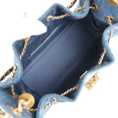 Chanel Chanel Mini 25 Hobo Bag Blue Washed Denim Antique Gold Hardware | Thumbnail 8 Chanel Chanel Mini 25 Hobo Bag Blue Washed Denim Antique Gold Hardware | Thumbnail 8