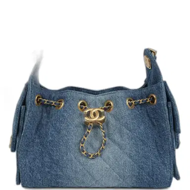 Chanel Chanel Mini 25 Hobo Bag Blue Washed Denim Antique Gold Hardware | Thumbnail 1 Chanel Chanel Mini 25 Hobo Bag Blue Washed Denim Antique Gold Hardware | Thumbnail 1