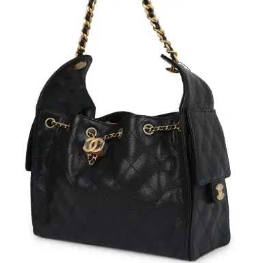 Chanel Chanel Small 25 Hobo Bag Black Caviar Antique Gold Hardware | Thumbnail 5 Chanel Chanel Small 25 Hobo Bag Black Caviar Antique Gold Hardware | Thumbnail 5