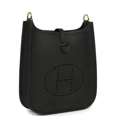 HERMÈS Hermes Evelyne TPM Black Clemence Gold Hardware | Thumbnail 3 HERMÈS Hermes Evelyne TPM Black Clemence Gold Hardware | Thumbnail 3