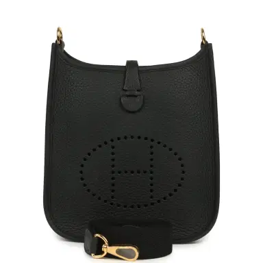 HERMÈS Hermes Evelyne TPM Black Clemence Gold Hardware | Thumbnail 1 HERMÈS Hermes Evelyne TPM Black Clemence Gold Hardware | Thumbnail 1