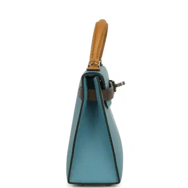 HERMÈS Hermes Kelly Sellier 20 Tri-color Blue Jean, Sesame and Ecorce Epsom Palladium Hardware | Thumbnail 3 HERMÈS Hermes Kelly Sellier 20 Tri-color Blue Jean, Sesame and Ecorce Epsom Palladium Hardware | Thumbnail 3