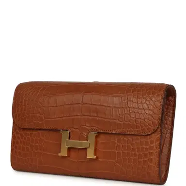 HERMÈS Pre-owned Hermes Constance Wallet To Go Gold Matte Alligator Gold Hardware | Thumbnail 5 HERMÈS Pre-owned Hermes Constance Wallet To Go Gold Matte Alligator Gold Hardware | Thumbnail 5