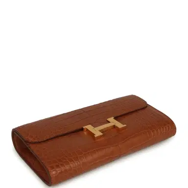 HERMÈS Pre-owned Hermes Constance Wallet To Go Gold Matte Alligator Gold Hardware | Thumbnail 6 HERMÈS Pre-owned Hermes Constance Wallet To Go Gold Matte Alligator Gold Hardware | Thumbnail 6
