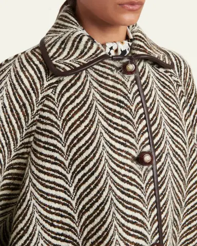 Valentino Garavani Wool Animal Jacquard Single-Breasted Coat | Thumbnail 5 Valentino Garavani Wool Animal Jacquard Single-Breasted Coat | Thumbnail 5