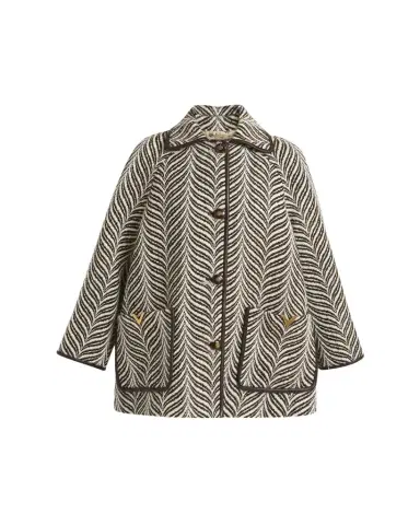 Valentino Garavani Wool Animal Jacquard Single-Breasted Coat | Thumbnail 1 Valentino Garavani Wool Animal Jacquard Single-Breasted Coat | Thumbnail 1