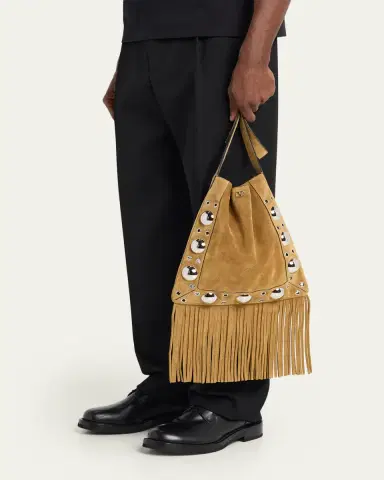 Valentino Garavani Men's Nellcote Medium Suede Crossbody Bag | Thumbnail 2 Valentino Garavani Men's Nellcote Medium Suede Crossbody Bag | Thumbnail 2