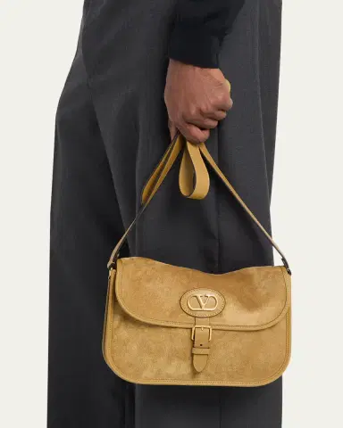 Valentino Garavani Men's Suede Crossbody Bag | Thumbnail 2 Valentino Garavani Men's Suede Crossbody Bag | Thumbnail 2