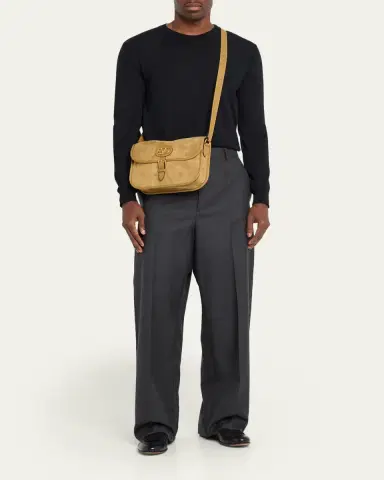 Valentino Garavani Men's Suede Crossbody Bag | Thumbnail 5 Valentino Garavani Men's Suede Crossbody Bag | Thumbnail 5