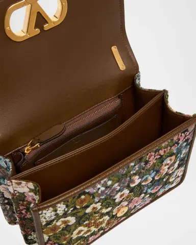 Valentino Garavani Small Floral Woven Leather-Trim Shoulder Bag | Thumbnail 8 Valentino Garavani Small Floral Woven Leather-Trim Shoulder Bag | Thumbnail 8