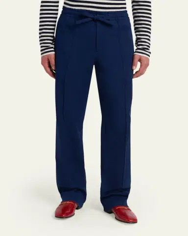 Valentino Garavani Men's Straight-Fit Cotton Gabardine Pants | Thumbnail 4 Valentino Garavani Men's Straight-Fit Cotton Gabardine Pants | Thumbnail 4