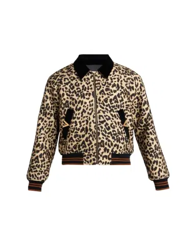 Valentino Garavani Men's Animal-Print Wool Bomber Jacket | Thumbnail 1 Valentino Garavani Men's Animal-Print Wool Bomber Jacket | Thumbnail 1