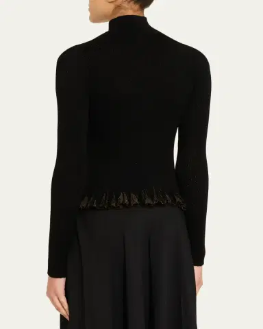 Ulla Johnson Yulia Ruffle Sparkly Knit Turtleneck | Thumbnail 3 Ulla Johnson Yulia Ruffle Sparkly Knit Turtleneck | Thumbnail 3