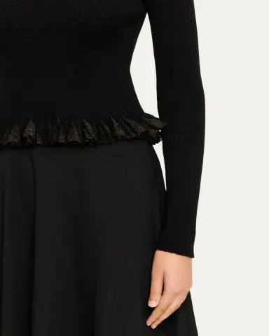 Ulla Johnson Yulia Ruffle Sparkly Knit Turtleneck | Thumbnail 5 Ulla Johnson Yulia Ruffle Sparkly Knit Turtleneck | Thumbnail 5