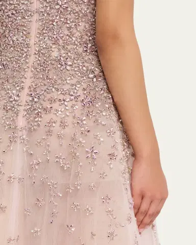 Oscar de la Renta Degrade Crystal Cap-Sleeve Midi Cocktail Dress | Thumbnail 5 Oscar de la Renta Degrade Crystal Cap-Sleeve Midi Cocktail Dress | Thumbnail 5