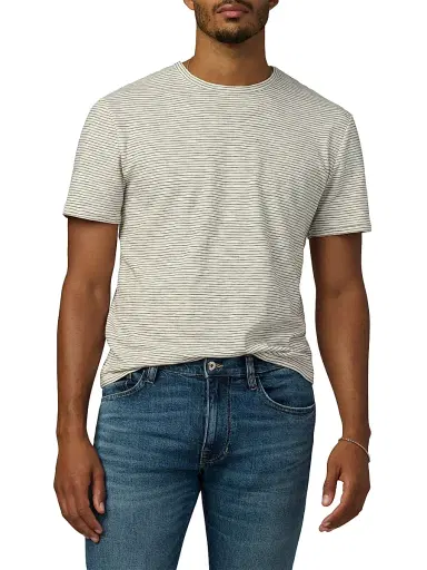 Joe's Jeans Men's Striped Cotton-Blend T-Shirt - Black | Thumbnail 2 Joe's Jeans Men's Striped Cotton-Blend T-Shirt - Black | Thumbnail 2