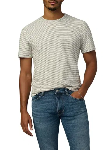 Joe's Jeans Men's Striped Cotton-Blend T-Shirt - Black | Thumbnail 7 Joe's Jeans Men's Striped Cotton-Blend T-Shirt - Black | Thumbnail 7