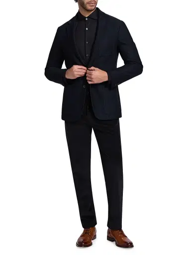 Canali Men's Flat Front Sport Trousers - Dark Blue | Thumbnail 2 Canali Men's Flat Front Sport Trousers - Dark Blue | Thumbnail 2