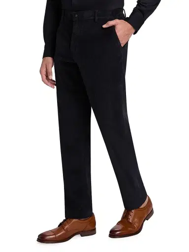 Canali Men's Flat Front Sport Trousers - Dark Blue | Thumbnail 4 Canali Men's Flat Front Sport Trousers - Dark Blue | Thumbnail 4