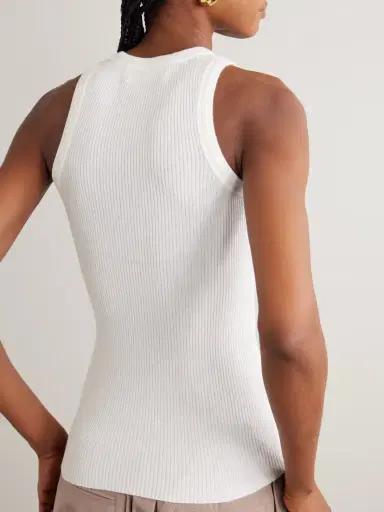 Lisa Yang Amya Ribbed Cotton And Cashmere-blend Tank | Thumbnail 3 Lisa Yang Amya Ribbed Cotton And Cashmere-blend Tank | Thumbnail 3
