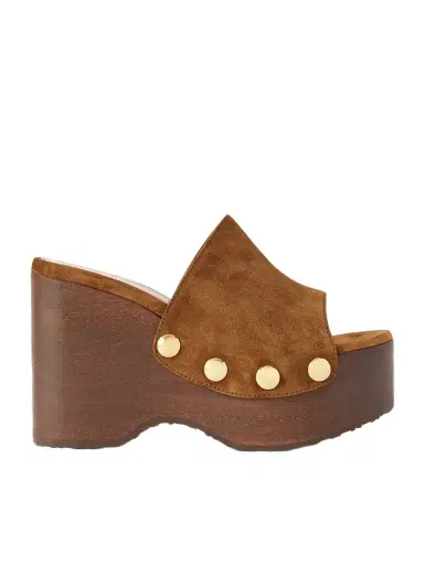 Gianvito Rossi Ardèa 60 Studded Suede Platform Wedge Mules | Thumbnail 1 Gianvito Rossi Ardèa 60 Studded Suede Platform Wedge Mules | Thumbnail 1