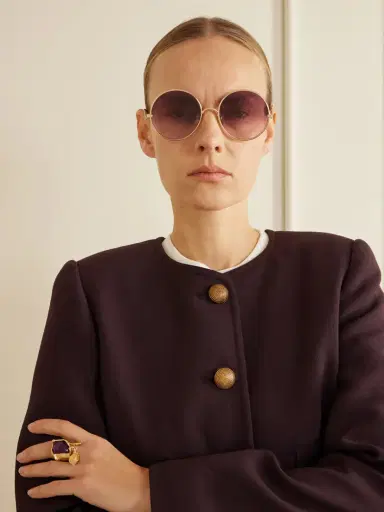 Chloé Iconic Round-frame Gold-tone Sunglasses | Thumbnail 2 Chloé Iconic Round-frame Gold-tone Sunglasses | Thumbnail 2