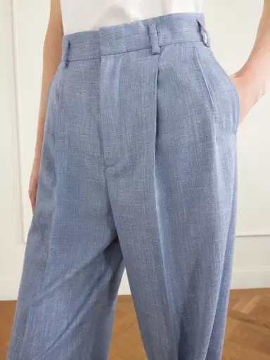 Loro Piana Hector Pleated Wool, Silk And Linen-blend Wide-leg Pants | Thumbnail 5 Loro Piana Hector Pleated Wool, Silk And Linen-blend Wide-leg Pants | Thumbnail 5