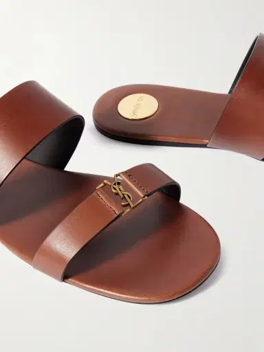 Saint Laurent Babylone Embellished Leather Slides | Thumbnail 4 Saint Laurent Babylone Embellished Leather Slides | Thumbnail 4