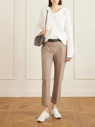 Brunello Cucinelli Cropped Stretch-cotton Slim-leg Pants | Thumbnail 2 Brunello Cucinelli Cropped Stretch-cotton Slim-leg Pants | Thumbnail 2