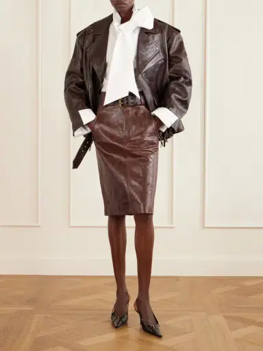 Saint Laurent Belted Leather Pencil Skirt | Thumbnail 2 Saint Laurent Belted Leather Pencil Skirt | Thumbnail 2