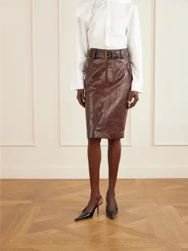 Saint Laurent Belted Leather Pencil Skirt | Thumbnail 3 Saint Laurent Belted Leather Pencil Skirt | Thumbnail 3