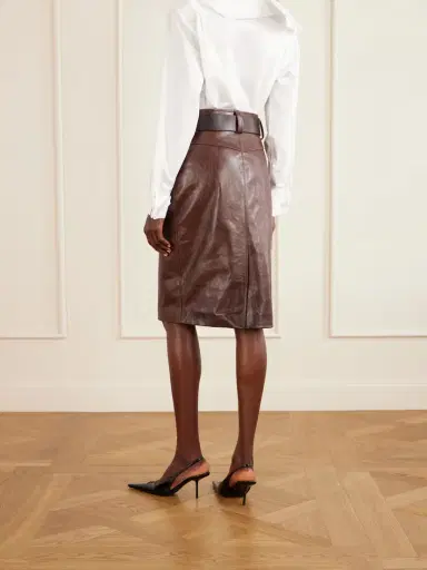Saint Laurent Belted Leather Pencil Skirt | Thumbnail 4 Saint Laurent Belted Leather Pencil Skirt | Thumbnail 4