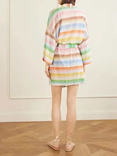 Missoni Mare Belted Striped Metallic Crochet-knit Cover-up | Thumbnail 3 Missoni Mare Belted Striped Metallic Crochet-knit Cover-up | Thumbnail 3