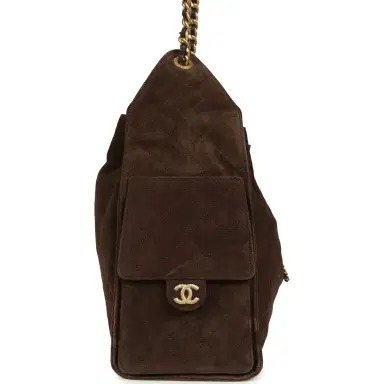 Chanel Chanel Medium 25 Hobo Bag Dark Brown Suede Antique Gold Hardware | Thumbnail 3 Chanel Chanel Medium 25 Hobo Bag Dark Brown Suede Antique Gold Hardware | Thumbnail 3