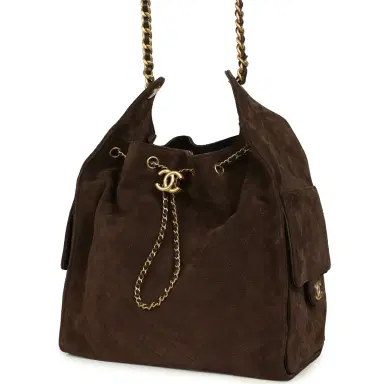 Chanel Chanel Medium 25 Hobo Bag Dark Brown Suede Antique Gold Hardware | Thumbnail 5 Chanel Chanel Medium 25 Hobo Bag Dark Brown Suede Antique Gold Hardware | Thumbnail 5