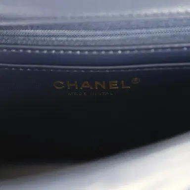 Chanel Chanel Mini Classic Rectangular Top Handle Flap Navy Lambskin Light Gold Hardware | Thumbnail 10 Chanel Chanel Mini Classic Rectangular Top Handle Flap Navy Lambskin Light Gold Hardware | Thumbnail 10