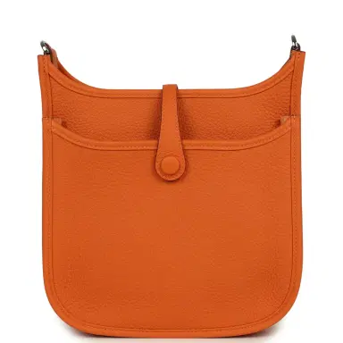 HERMÈS Hermes Evelyne 23 Orange Clemence Palladium Hardware | Thumbnail 4 HERMÈS Hermes Evelyne 23 Orange Clemence Palladium Hardware | Thumbnail 4
