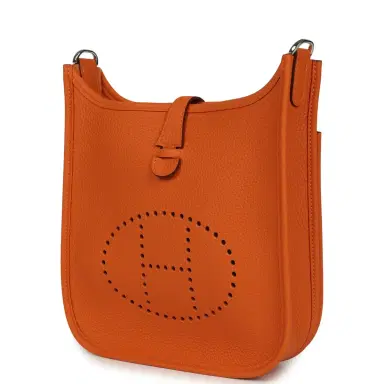 HERMÈS Hermes Evelyne 23 Orange Clemence Palladium Hardware | Thumbnail 5 HERMÈS Hermes Evelyne 23 Orange Clemence Palladium Hardware | Thumbnail 5