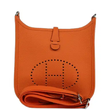 HERMÈS Hermes Evelyne 23 Orange Clemence Palladium Hardware | Thumbnail 1 HERMÈS Hermes Evelyne 23 Orange Clemence Palladium Hardware | Thumbnail 1